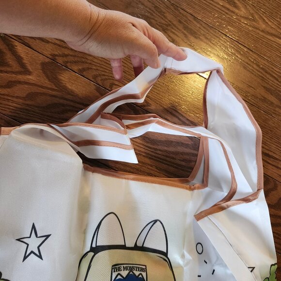 Labubu Green farmer Foldable Reusable Shopping Bag with Small Pouch – Nylon - Picture 5 of 12